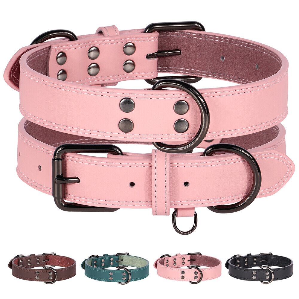 Leather Dog Collar – Adjustable with Metal Buckle